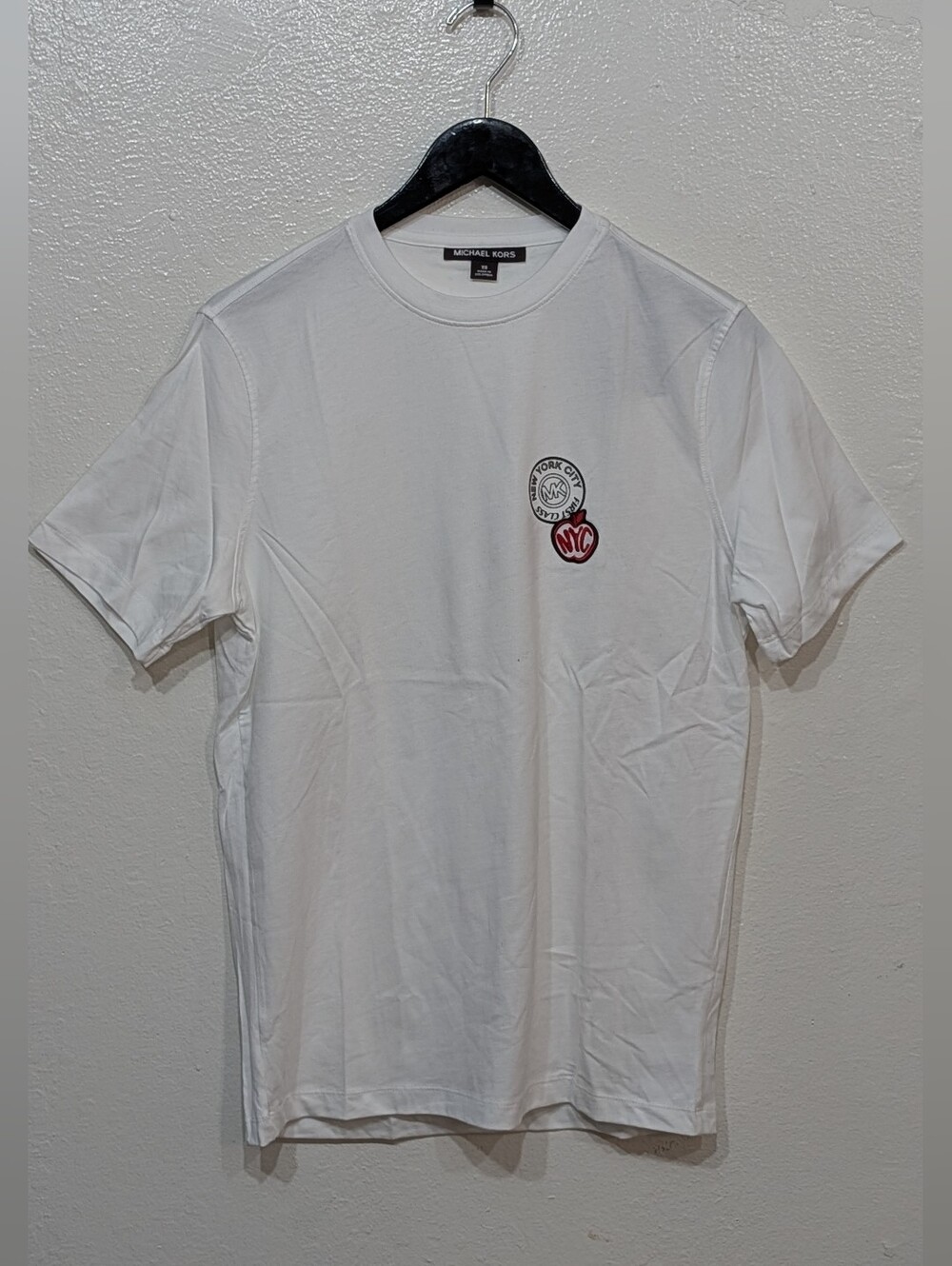Michael Kors White Short Sleeve Tee with Red NYC Patch